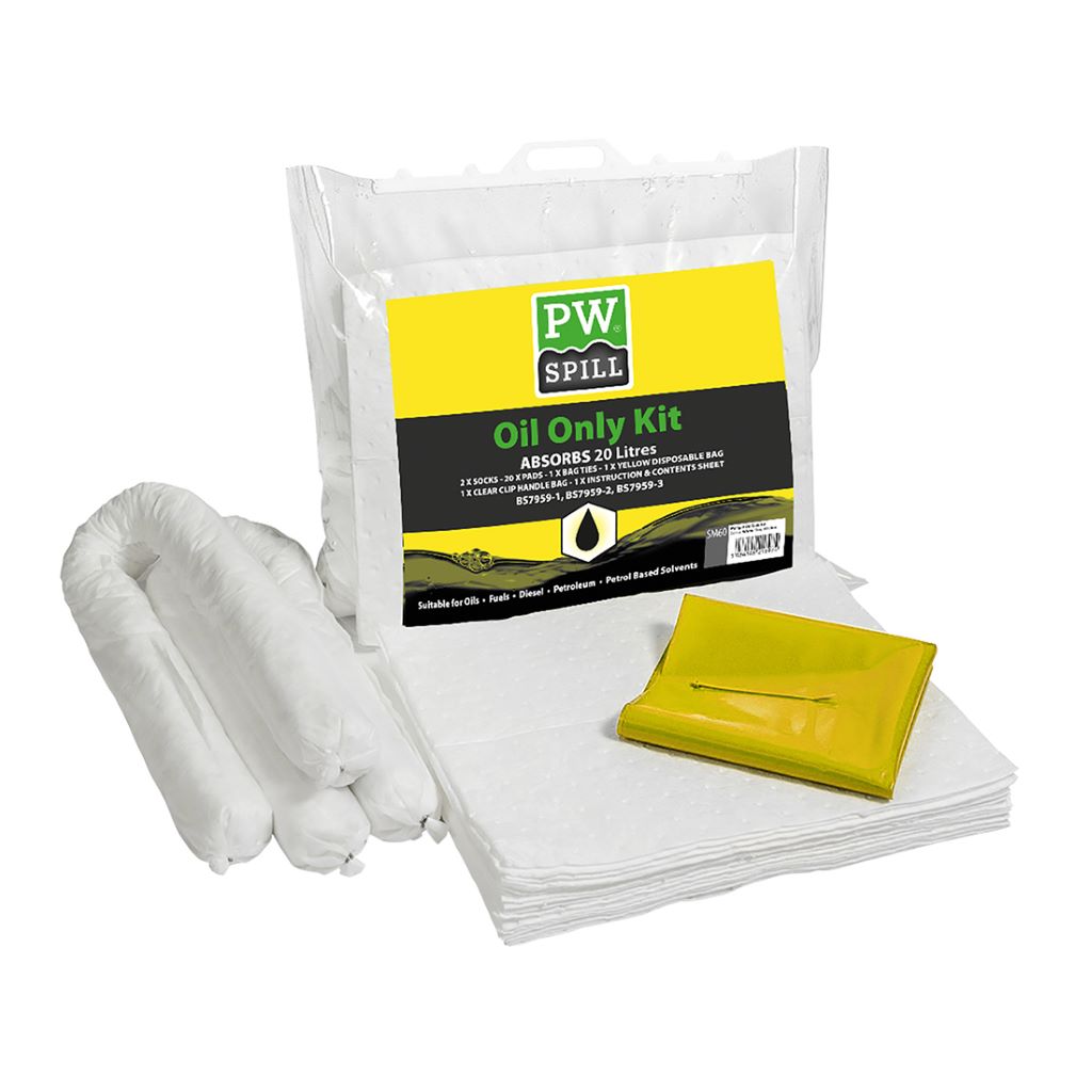Oil Only Spill Kit 20L  (Pk6) SM60 White