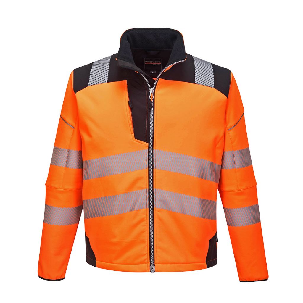 PW3 Hi-Vis Softshell Jacket T402 OrangeBlack