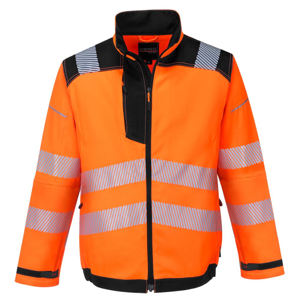 PW3 Hi-Vis Work Jacket T500 OrangeBlack